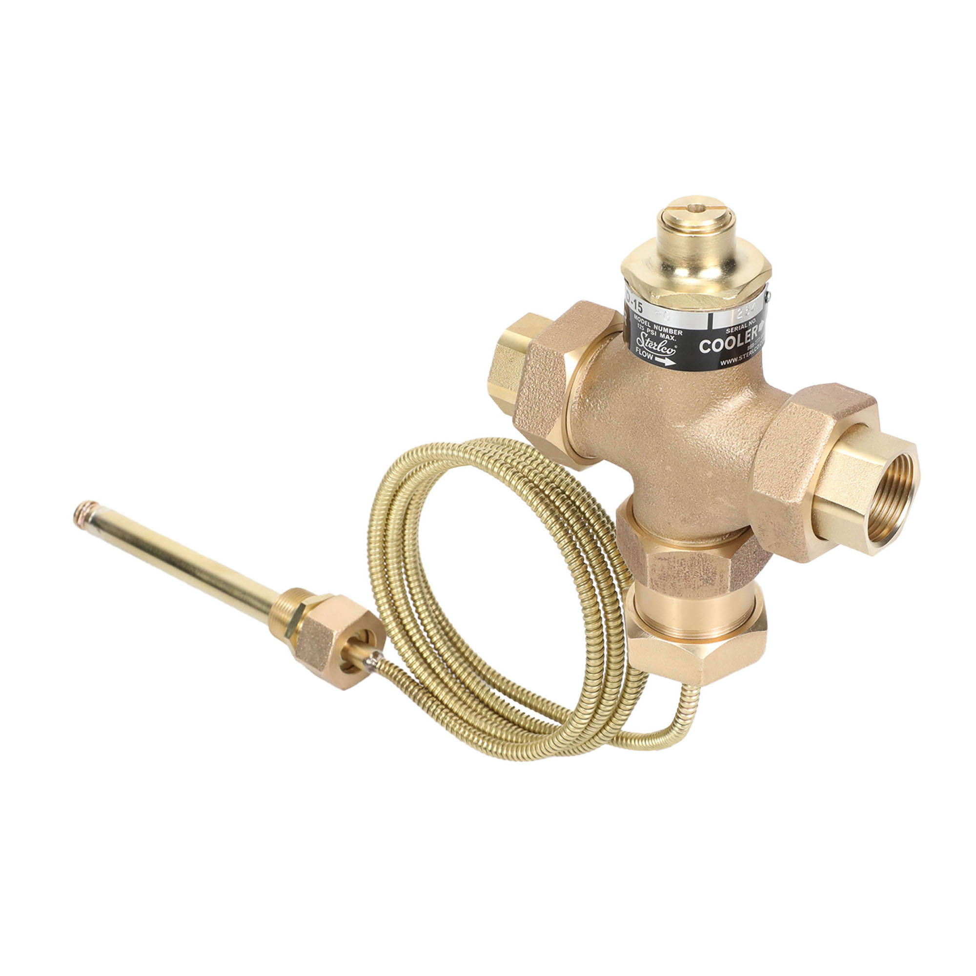 Sterling-sterlco d152. 06. 0000 1" direct acting 175-215°f temperature regulator, 6' cap