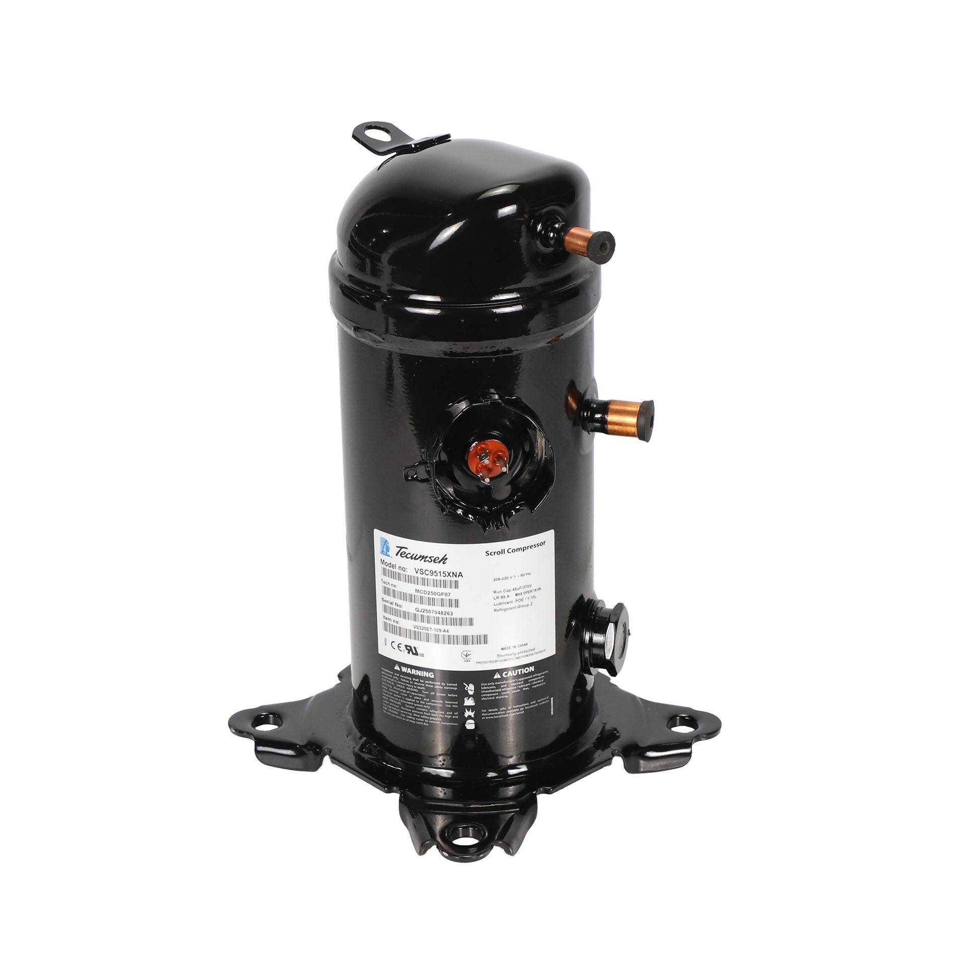 Tecumseh vs320et-109-j7 208-230v 2hp cbp compressor